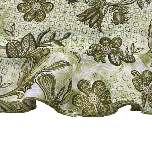 Vintage Y2K Green Chiffon Floral Patterned Lined Slip Dress Alternative Friends - Picture 8 of 11